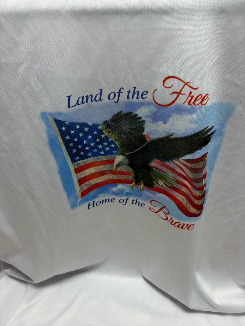 White 'Land of the Free' Eagle Graphic Short Sleeve Tee